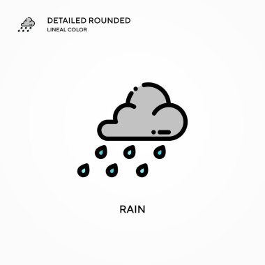 Yağmur vektör simgesi. Modern vektör illüstrasyon kavramları. Düzenlemesi ve kişiselleştirmesi kolay.