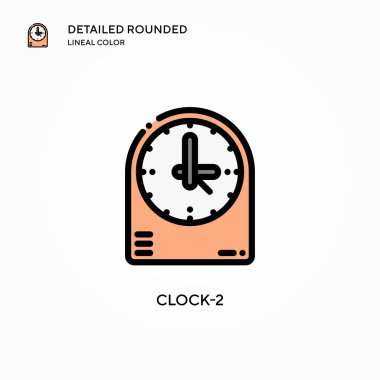 Saat 2 vektör simgesi. Modern vektör illüstrasyon kavramları. Düzenlemesi ve kişiselleştirmesi kolay.