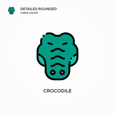 Timsah vektör simgesi. Modern vektör illüstrasyon kavramları. Düzenlemesi ve kişiselleştirmesi kolay.