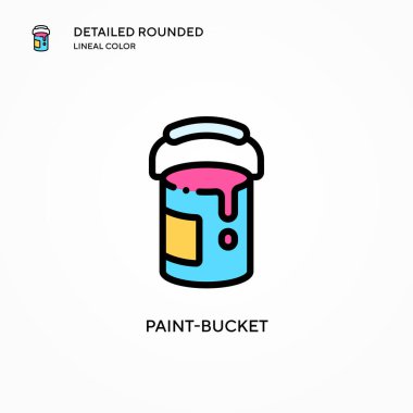 Boya kovası vektör simgesi. Modern vektör illüstrasyon kavramları. Düzenlemesi ve kişiselleştirmesi kolay.