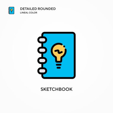 Çizim kitabı vektör simgesi. Modern vektör illüstrasyon kavramları. Düzenlemesi ve kişiselleştirmesi kolay.