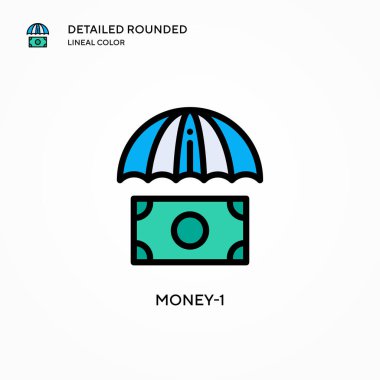 Money-1 vektör simgesi. Modern vektör illüstrasyon kavramları. Düzenlemesi ve kişiselleştirmesi kolay.