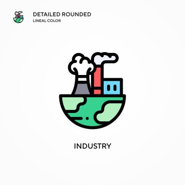 Endüstri vektör simgesi. Modern vektör illüstrasyon kavramları. Düzenlemesi ve kişiselleştirmesi kolay.