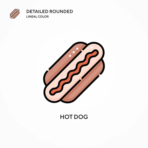Hot Dog Vektor Ikon Modern Vektor Illusztráció Fogalmak Könnyű Szerkeszteni — Stock Vector