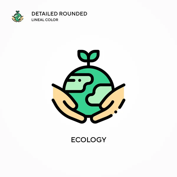 Icono Del Vector Ecología Conceptos Modernos Ilustración Vectorial Fácil Editar — Vector de stock