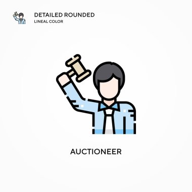Açık arttırma vektör simgesi. Modern vektör illüstrasyon kavramları. Düzenlemesi ve kişiselleştirmesi kolay.