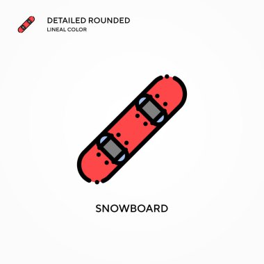 Snowboard vektör simgesi. Modern vektör illüstrasyon kavramları. Düzenlemesi ve kişiselleştirmesi kolay.