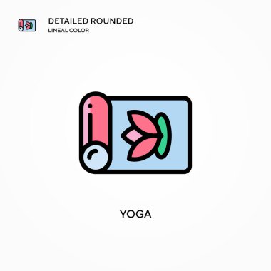 Yoga vektör simgesi. Modern vektör illüstrasyon kavramları. Düzenlemesi ve kişiselleştirmesi kolay.