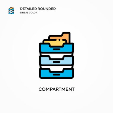 Kompartman vektör simgesi. Modern vektör illüstrasyon kavramları. Düzenlemesi ve kişiselleştirmesi kolay.