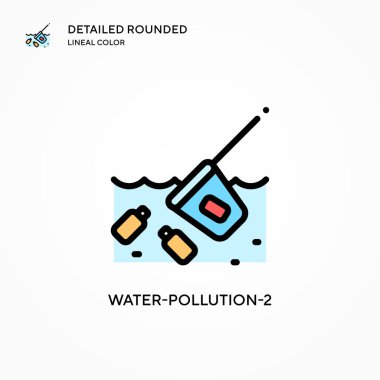 Su kirliliği 2 vektör simgesi. Modern vektör illüstrasyon kavramları. Düzenlemesi ve kişiselleştirmesi kolay.