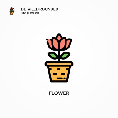 Çiçek vektör simgesi. Modern vektör illüstrasyon kavramları. Düzenlemesi ve kişiselleştirmesi kolay.