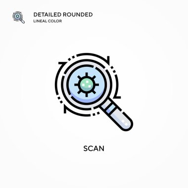 Vektör simgesini tara. Modern vektör illüstrasyon kavramları. Düzenlemesi ve kişiselleştirmesi kolay.