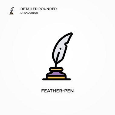 Tüy kalem vektör simgesi. Modern vektör illüstrasyon kavramları. Düzenlemesi ve kişiselleştirmesi kolay.