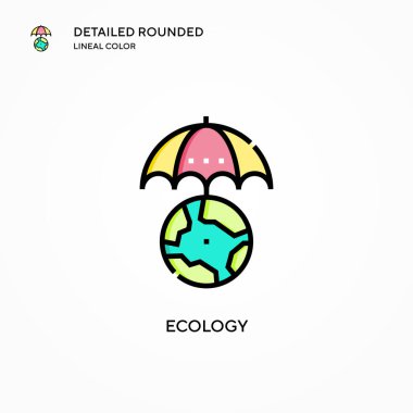 Ekoloji vektör simgesi. Modern vektör illüstrasyon kavramları. Düzenlemesi ve kişiselleştirmesi kolay.