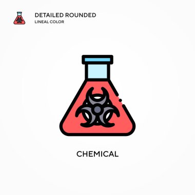 Kimyasal vektör simgesi. Modern vektör illüstrasyon kavramları. Düzenlemesi ve kişiselleştirmesi kolay.