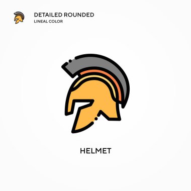 Miğfer vektör simgesi. Modern vektör illüstrasyon kavramları. Düzenlemesi ve kişiselleştirmesi kolay.