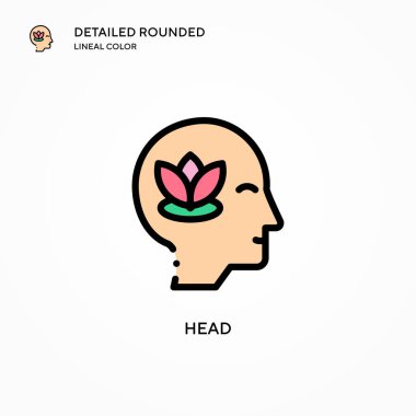 Baş vektör simgesi. Modern vektör illüstrasyon kavramları. Düzenlemesi ve kişiselleştirmesi kolay.