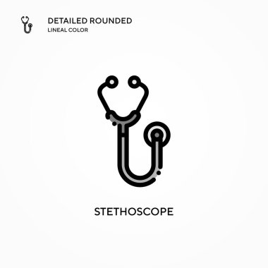 Stetoskop vektör ikonu. Modern vektör illüstrasyon kavramları. Düzenlemesi ve kişiselleştirmesi kolay.
