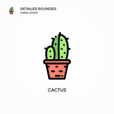 Kaktüs vektör simgesi. Modern vektör illüstrasyon kavramları. Düzenlemesi ve kişiselleştirmesi kolay.