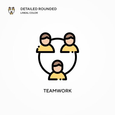 Takım çalışması vektör simgesi. Modern vektör illüstrasyon kavramları. Düzenlemesi ve kişiselleştirmesi kolay.