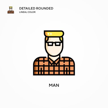 İnsan vektör simgesi. Modern vektör illüstrasyon kavramları. Düzenlemesi ve kişiselleştirmesi kolay.