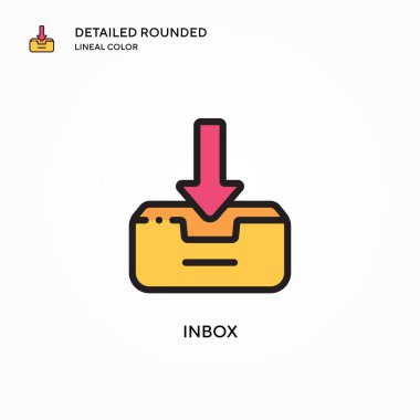 Gelen kutusu vektör simgesi. Modern vektör illüstrasyon kavramları. Düzenlemesi ve kişiselleştirmesi kolay.