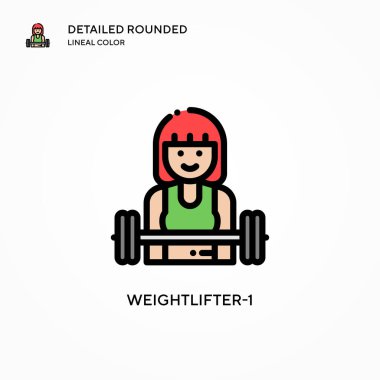 Halterci-1 vektör simgesi. Modern vektör illüstrasyon kavramları. Düzenlemesi ve kişiselleştirmesi kolay.