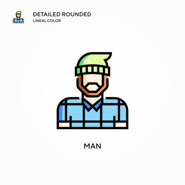 İnsan vektör simgesi. Modern vektör illüstrasyon kavramları. Düzenlemesi ve kişiselleştirmesi kolay.