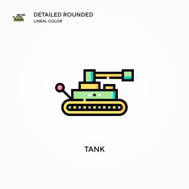 Tank vektör simgesi. Modern vektör illüstrasyon kavramları. Düzenlemesi ve kişiselleştirmesi kolay.