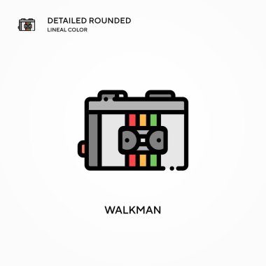 Walkman vektör simgesi. Modern vektör illüstrasyon kavramları. Düzenlemesi ve kişiselleştirmesi kolay.