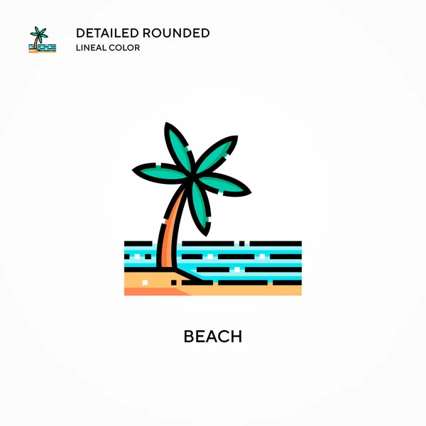 Beach Vector Icon Modern Vector Illustration Concepts Easy Edit Customize — Stock Vector