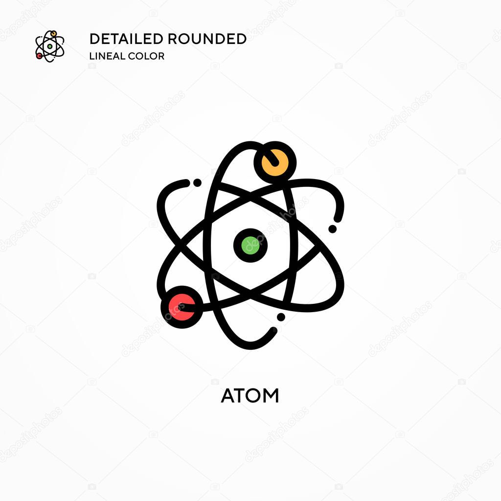 Atom vector icon. Modern vector illustration concepts. Easy to edit and customize.
