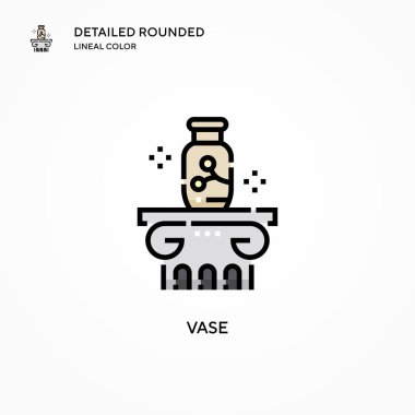 Vazo vektör simgesi. Modern vektör illüstrasyon kavramları. Düzenlemesi ve kişiselleştirmesi kolay.