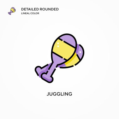 Vektör simgesi jonglörlüğü. Modern vektör illüstrasyon kavramları. Düzenlemesi ve kişiselleştirmesi kolay.