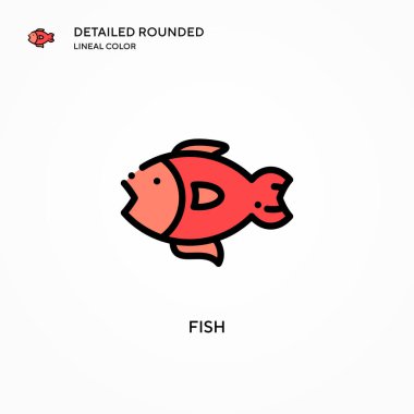 Balık vektör simgesi. Modern vektör illüstrasyon kavramları. Düzenlemesi ve kişiselleştirmesi kolay.
