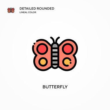 Kelebek vektör simgesi. Modern vektör illüstrasyon kavramları. Düzenlemesi ve kişiselleştirmesi kolay.
