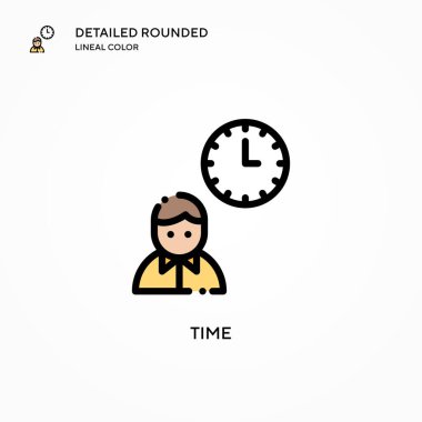 Zaman vektör simgesi. Modern vektör illüstrasyon kavramları. Düzenlemesi ve kişiselleştirmesi kolay.