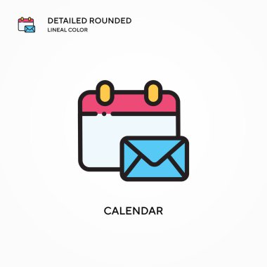 Takvim vektör simgesi. Modern vektör illüstrasyon kavramları. Düzenlemesi ve kişiselleştirmesi kolay.