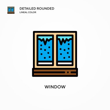 Pencere vektör simgesi. Modern vektör illüstrasyon kavramları. Düzenlemesi ve kişiselleştirmesi kolay.