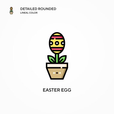 Paskalya yumurtası ikonu. Modern vektör illüstrasyon kavramları. Düzenlemesi ve kişiselleştirmesi kolay.