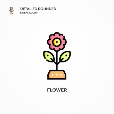 Çiçek vektör simgesi. Modern vektör illüstrasyon kavramları. Düzenlemesi ve kişiselleştirmesi kolay.