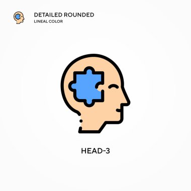Baş-3 vektör simgesi. Modern vektör illüstrasyon kavramları. Düzenlemesi ve kişiselleştirmesi kolay.