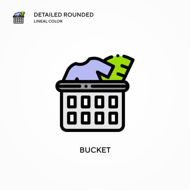 Kova vektör simgesi. Modern vektör illüstrasyon kavramları. Düzenlemesi ve kişiselleştirmesi kolay.