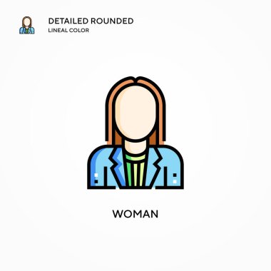 Kadın vektör simgesi. Modern vektör illüstrasyon kavramları. Düzenlemesi ve kişiselleştirmesi kolay.