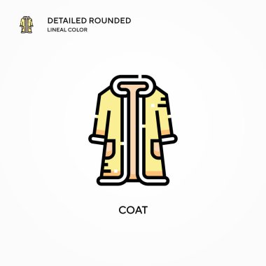 Ceket vektör simgesi. Modern vektör illüstrasyon kavramları. Düzenlemesi ve kişiselleştirmesi kolay.