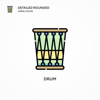 Davul vektör simgesi. Modern vektör illüstrasyon kavramları. Düzenlemesi ve kişiselleştirmesi kolay.