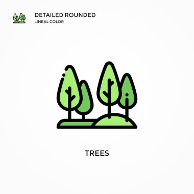 Ağaçların vektör simgesi. Modern vektör illüstrasyon kavramları. Düzenlemesi ve kişiselleştirmesi kolay.