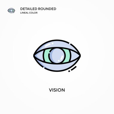 Vizyon vektör simgesi. Modern vektör illüstrasyon kavramları. Düzenlemesi ve kişiselleştirmesi kolay.