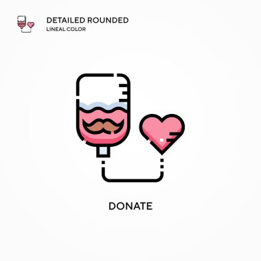 Vektör ikonunu bağışla. Modern vektör illüstrasyon kavramları. Düzenlemesi ve kişiselleştirmesi kolay.