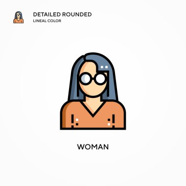 Kadın vektör simgesi. Modern vektör illüstrasyon kavramları. Düzenlemesi ve kişiselleştirmesi kolay.